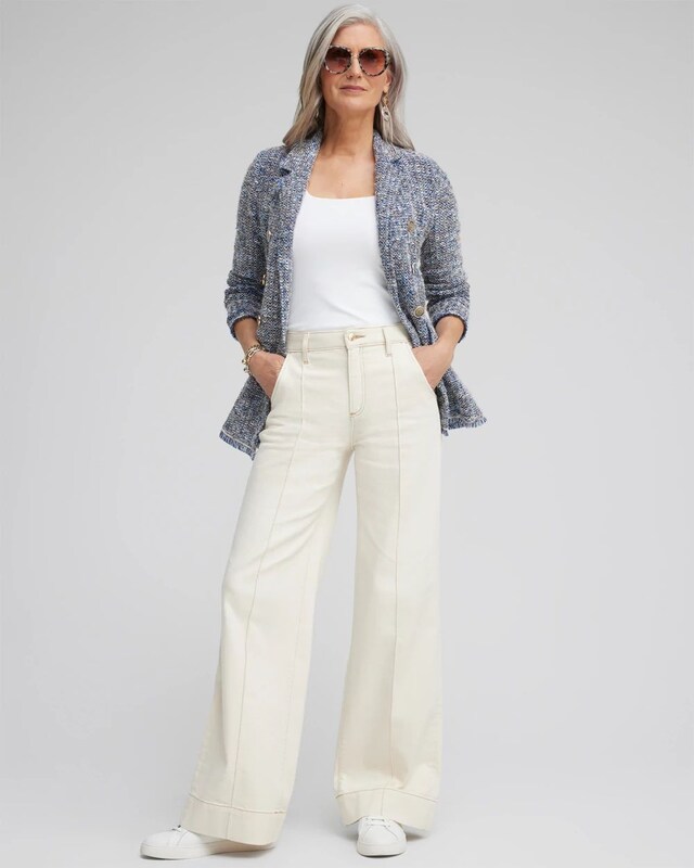 Pintuck High Rise Wide Leg Jeans - image 2